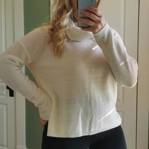 White turtleneck sweater